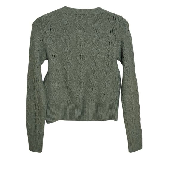 Hippie Rose NWT Cable Knit Textured Crew Pullover Sweater Willow Green Size XS - Picture 10 of 10